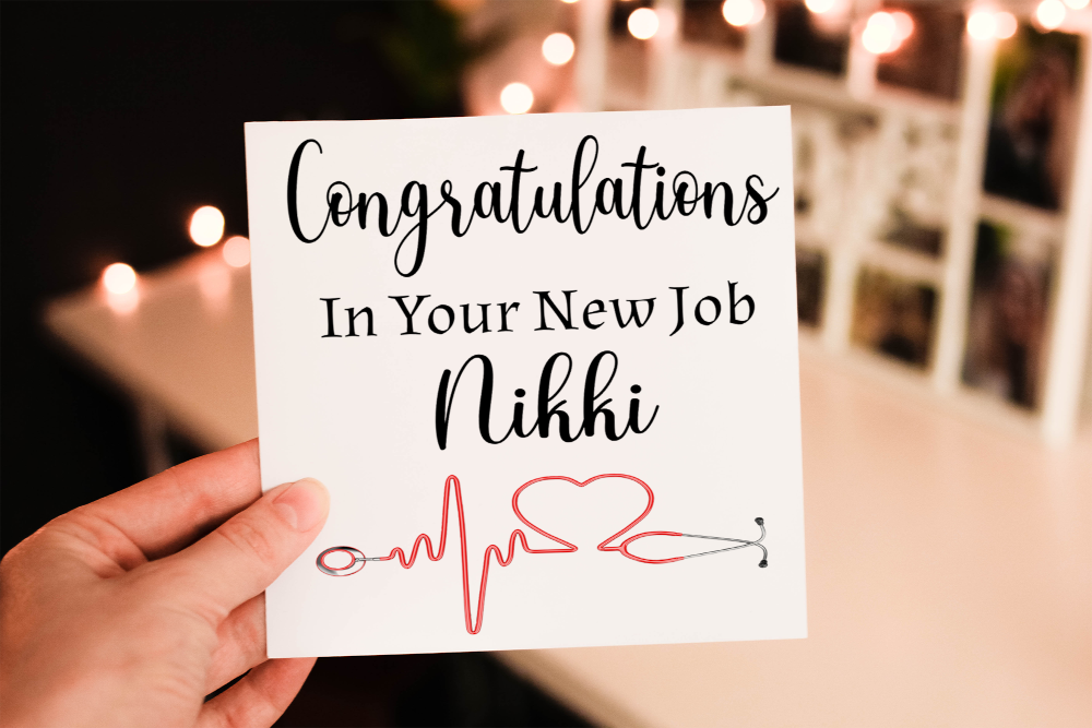 Congratulations Medical New Job Card, Personalised Card